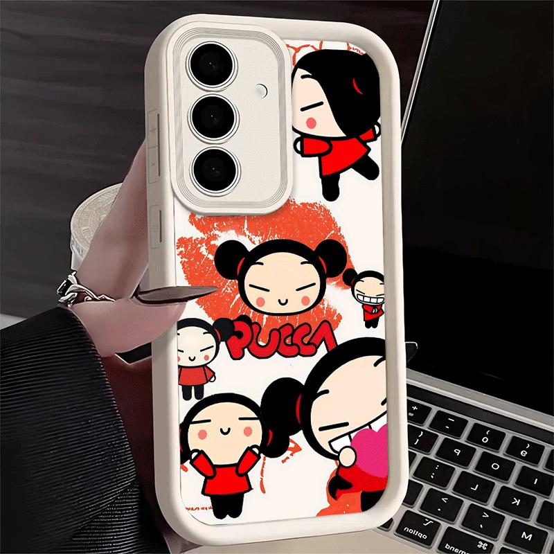 Phone Case for Samsung Galaxy A17 A16 A15 A14 A13 Cartoon Cute Pucca Garu A56 A36 A26 A55 A35 A25 A54 A34 A24 A53 A33 A23 A07 A0