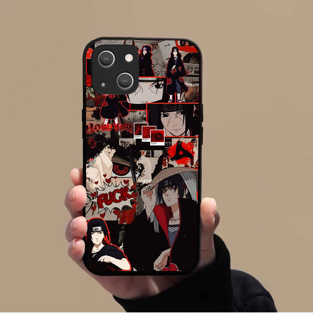 KK-2 Anime Naruto Soft Black Case for iPhone XR 14 15 11 12 13 6 7 8 X XS Pro Max Samsung S22 S23 S21 S24 FE Ultra S8 Plus