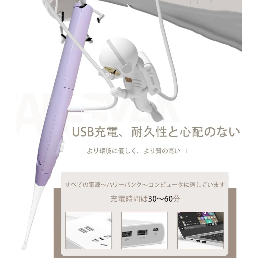 Earpick Light Glowing Earpick Earpick with LED Light USB Rechargeable Glowing Earpick Loupe Ear Interchangeable Ear Tips Ear Cleaning Glowing Earpick