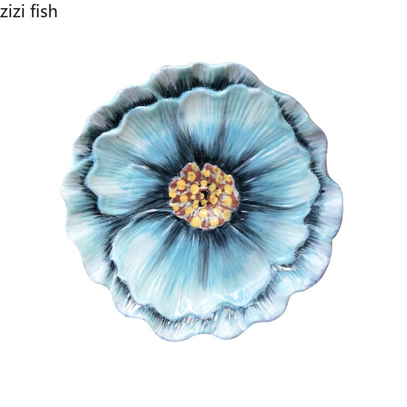Творческий тисненый цветок керамическая чаша набор посуды для дома художественная фруктовая тарелка цветочная чаша обеденный стол кухонный инвентарь украшение