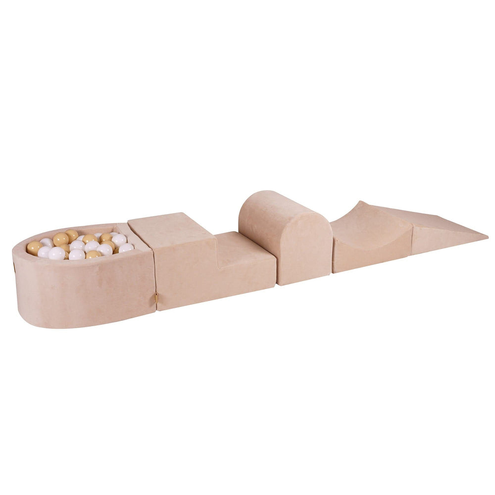 Foam Playground for Children | With a Small Ball Pool | Ecru | Velvet
