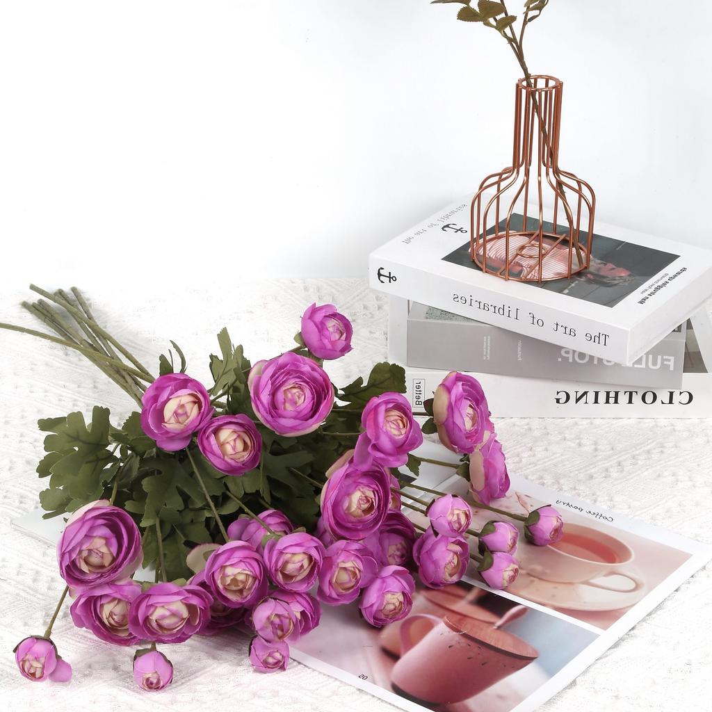 4 шт. 16 головок ранункулюсов искусственные шелковые цветы с длинными стеблями ранункулюс искусственные цветы персидские искусственные цветы для свадебного стола центральный элемент домашнего декора