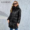 Women's Winter Down Jacket 2022 Long Classic Design Zipper Breasted Belt Pocket Women Coat Leisure Parkas LD-21729