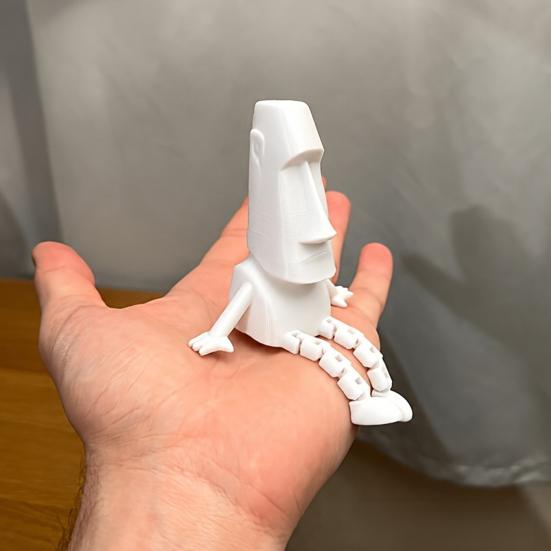 3D-печатная статуэтка Моаи с подвижными конечностями, Фигурка головы с острова Пасхи для декора рабочего стола и снятия стресса, Мини-каменная статуэтка в подарок для дома