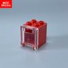 MOC Кирпичи Коробки Контейнеры Шкаф 2x2x2 Прозрачная белая дверь Совместимые Собираемые Частицы 4345 4346 Строительные Блоки Детали