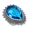 Драгоценный камень Голубой топаз Ручная работа Ювелирное изделие Серебро 925 пробы Кольцо Размер 8 q2d99