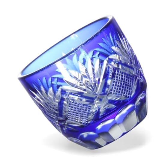 Takumibifu Dinner Luxe Kiriko Glass Cup Sake Sake Cup Diameter 60xH50mm 70cc Hana to Ya (Flower and