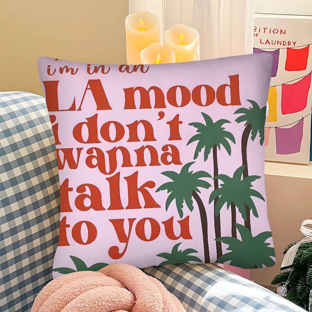 1PC H-Harris Styles Lyrics Art Retro Print Pillow Case Square Pillow Bedroom Sofa Leisure Car Living Room Home Decoration