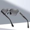 Gradient Lens Men's Frameless Metal Sunglasses