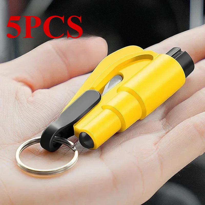 5 шт. Мини-молоток безопасности Автомобильный аварийно-спасательный набор Брелок Нож Резак для ремня безопасности Аварийный молоток для разбивания стекла перевозится