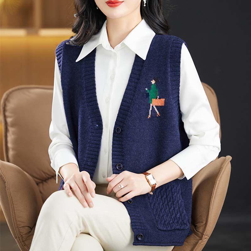 Осенний женский жилет кардиган свитер свободный и модный жилет вязаный топ весна и осень