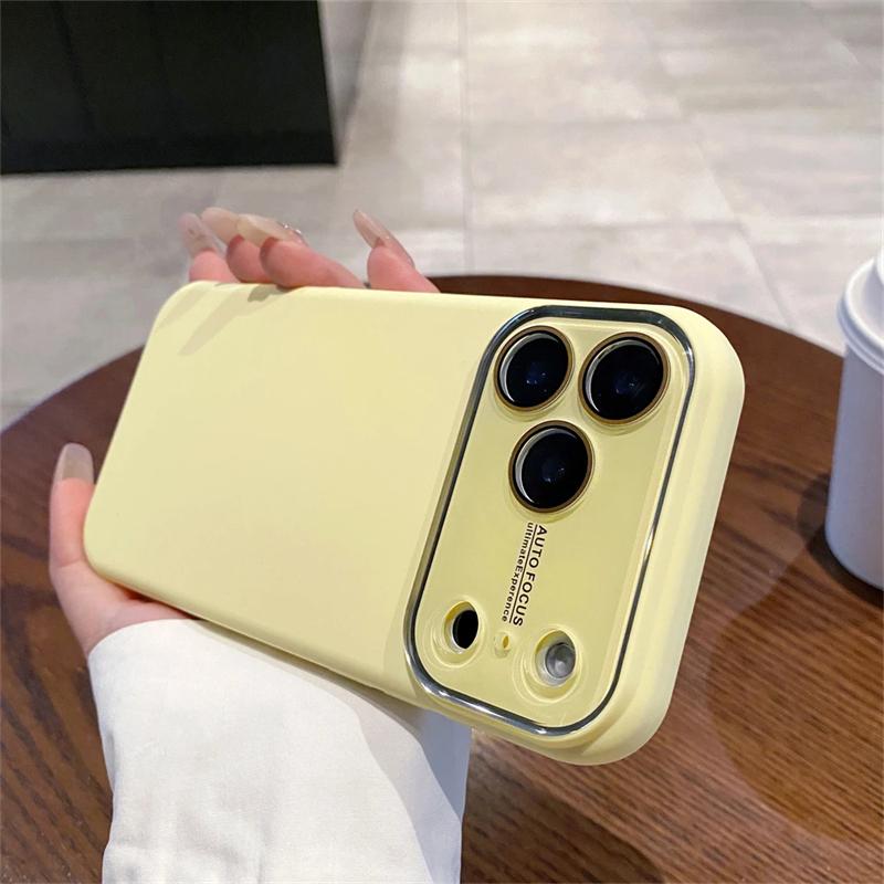 Матовый жидкий силиконовый защитный чехол для iPhone 17, 16, 15 Pro Max, 14 Plus, 13 с большим окном для камеры