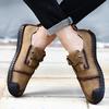 Мода Модные Новые Мужские Ручной Работы Прострочка Удобная Мягкая Подошва Повседневная Кожаная Обувь Мужская Дышащая Легкая Повседневная Обувь