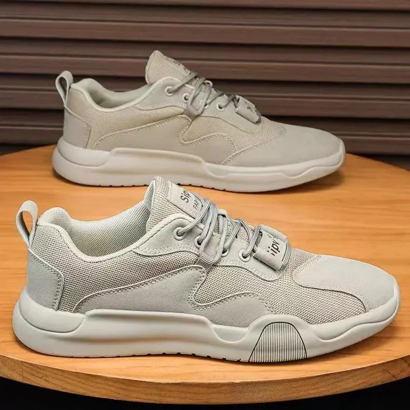 Men's Shoes 2024 New Autumn Breathable Mesh Comfort Sports Shoes Lightweight Casual Lace Up Running Shoes Sneakers Thick Soled