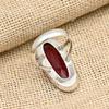 Кольцо из стерлингового серебра 925 пробы с красным гранатом ручной работы для нее