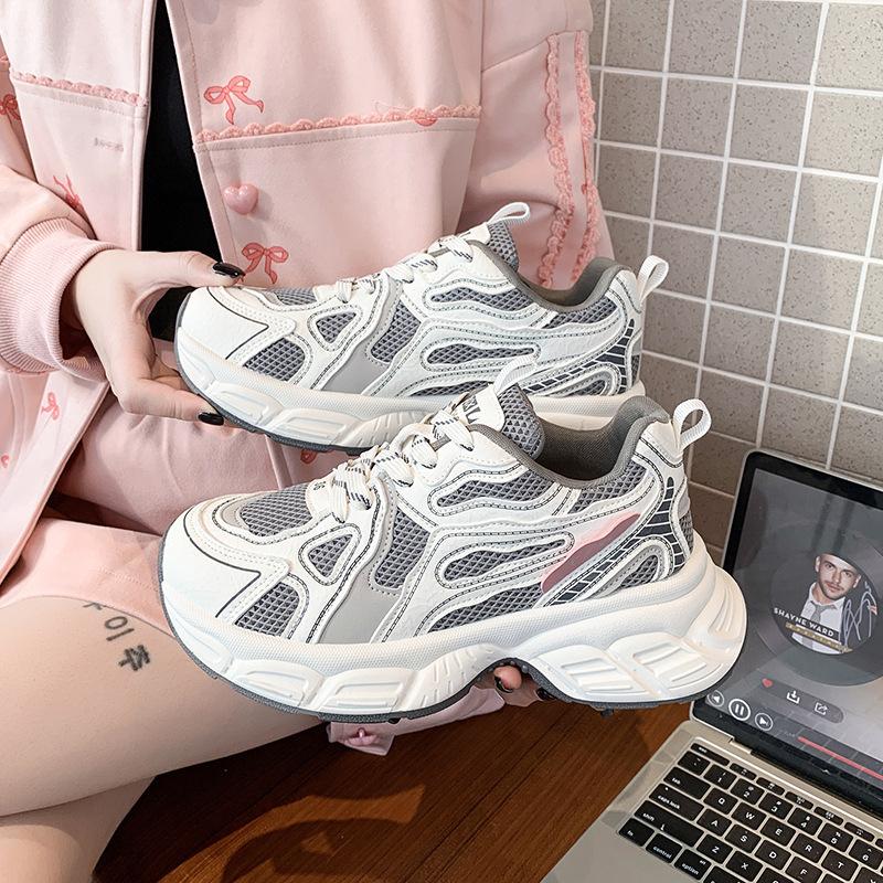 Sports Shoes Women Sneakers Spring New Style, Thick Sole Height Increasing, Versatile And Walking Shoes Casual Sports Shoes