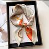 Print Square Scarf Hijab For Women Girls Satin Silk Bandana Muslim Headband Neckerchief Hair Band Wrap Shawls Foulard