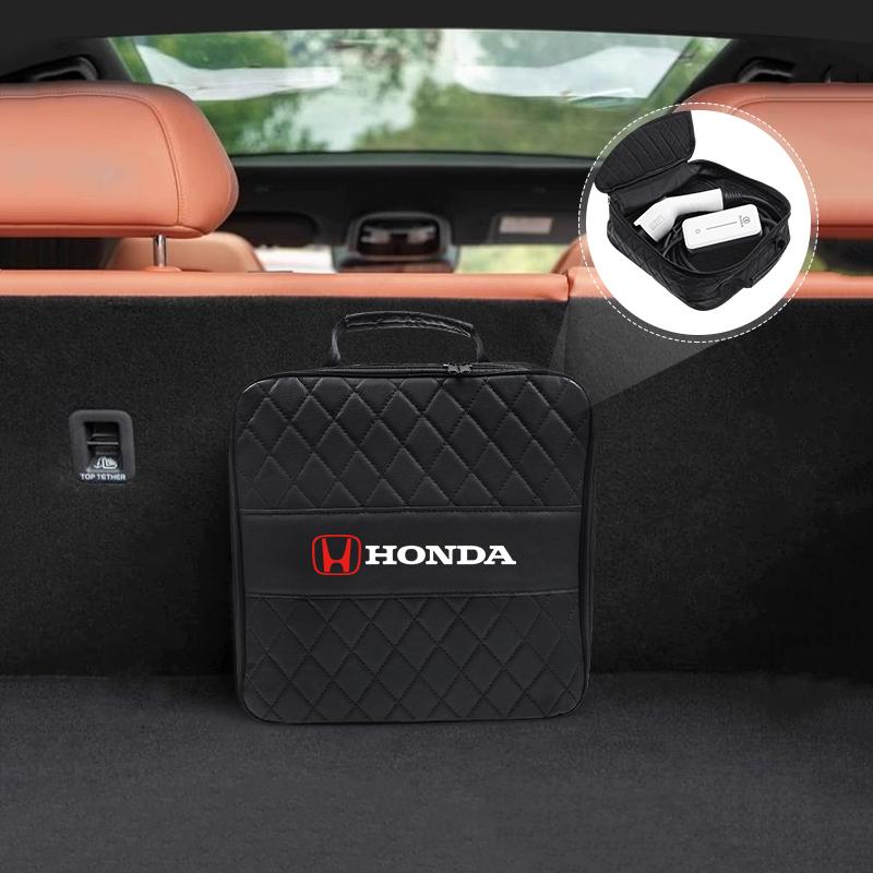 NBS4 Car Accessories Leather Storage Bag High-capacity Auto Trunk Handbag For Honda Accord Civic Fit Jazz CRV CRZ CRX HRV Pilot City