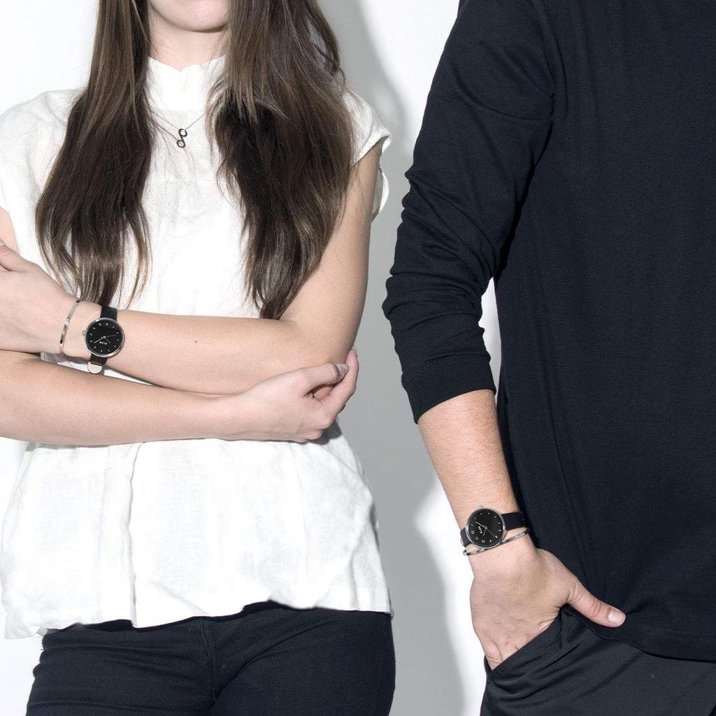 Klon Connection Elfin First Black 38mm Watch Stylish and Simple for Men and Women Watch, Surface, (First Only),