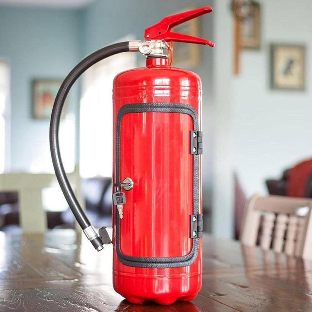 Portable Bottle Holder Red/Black Hidden Liquor Cabinet Fire Extinguisher Storage System Bar
