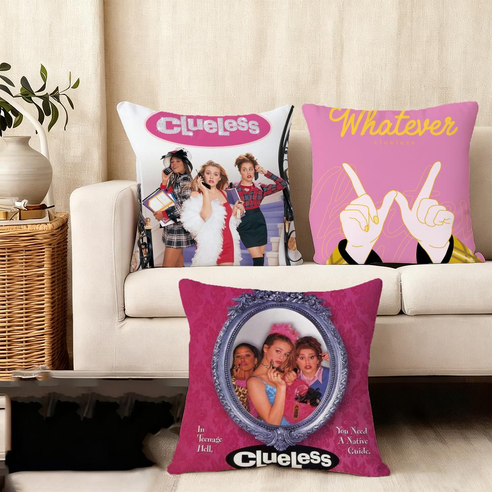 Classic Movie Clueless Cushion Cover Silky Short Plush Home Sofa Cushion Cover - Invisible Zipper Home Decoration
