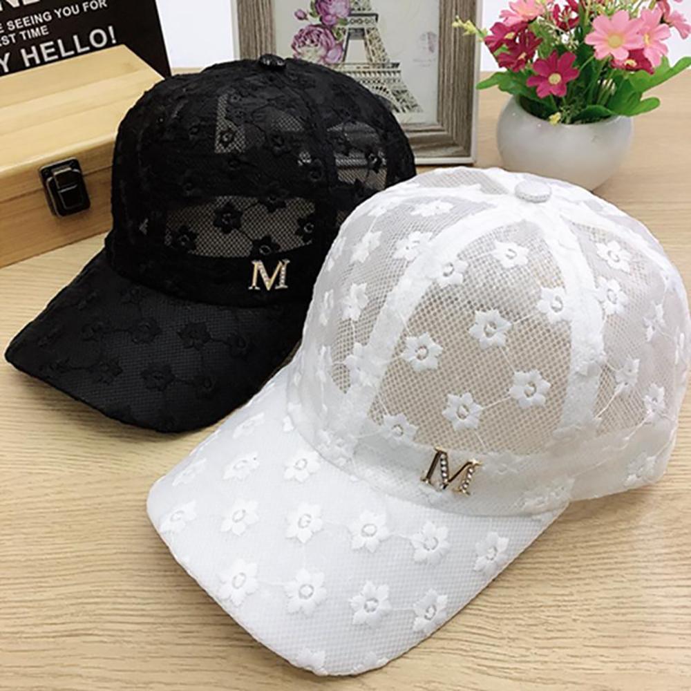 Fashion Casual Girls Women Hip Hop Korean Lace Mesh Hat Visors Cap Flower Baseball Cap