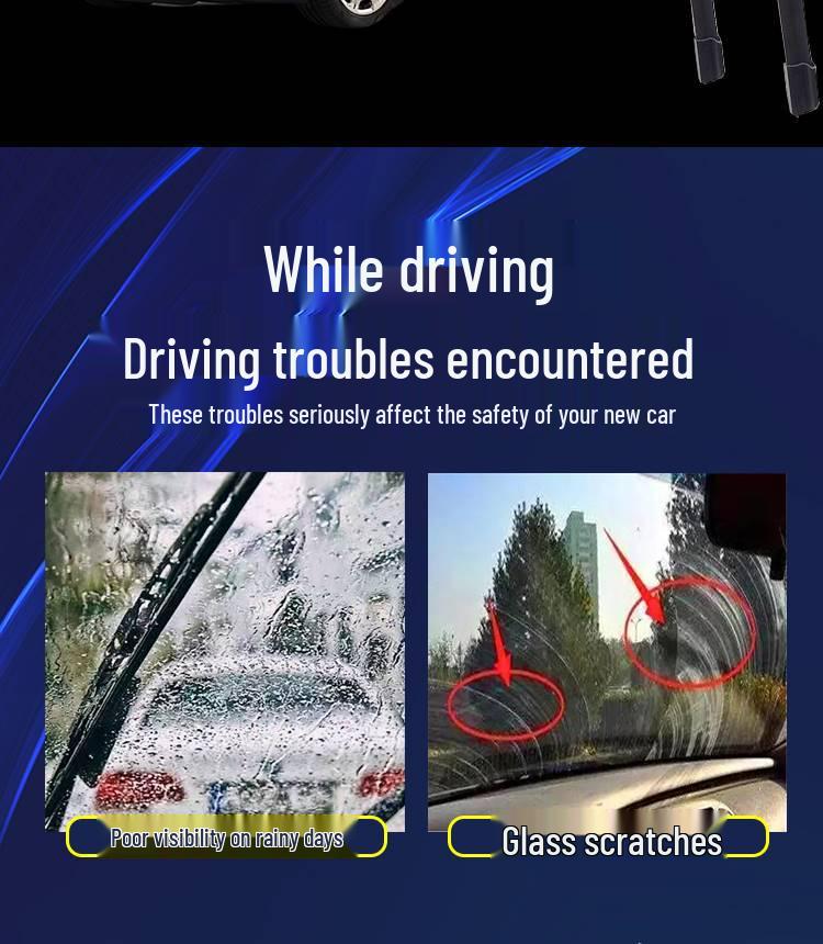 Bestune B70 Silent Bone-Free Wiper for 2014-2018 Models with Double-Layer Rubber Strip