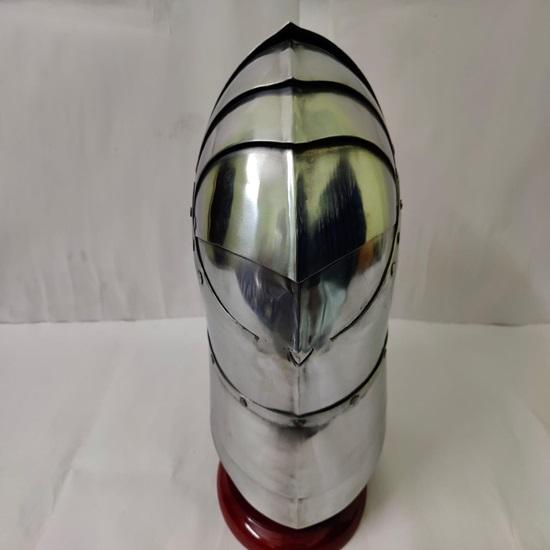 Medieval Metal Polish Knight Helmet Close Warrior Helmet Replica 18G Steel LARP Cosplay SCA