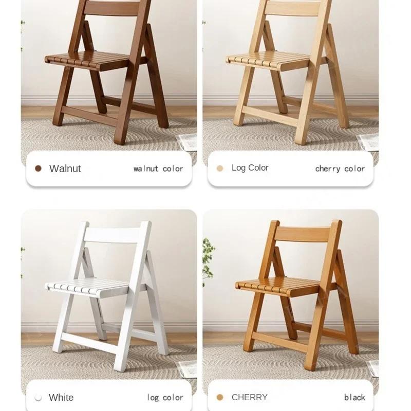 Складной стул из массива дерева - простой складной обеденный стул со спинкой, портативный для кухни, улицы и небольших помещений, мебель.