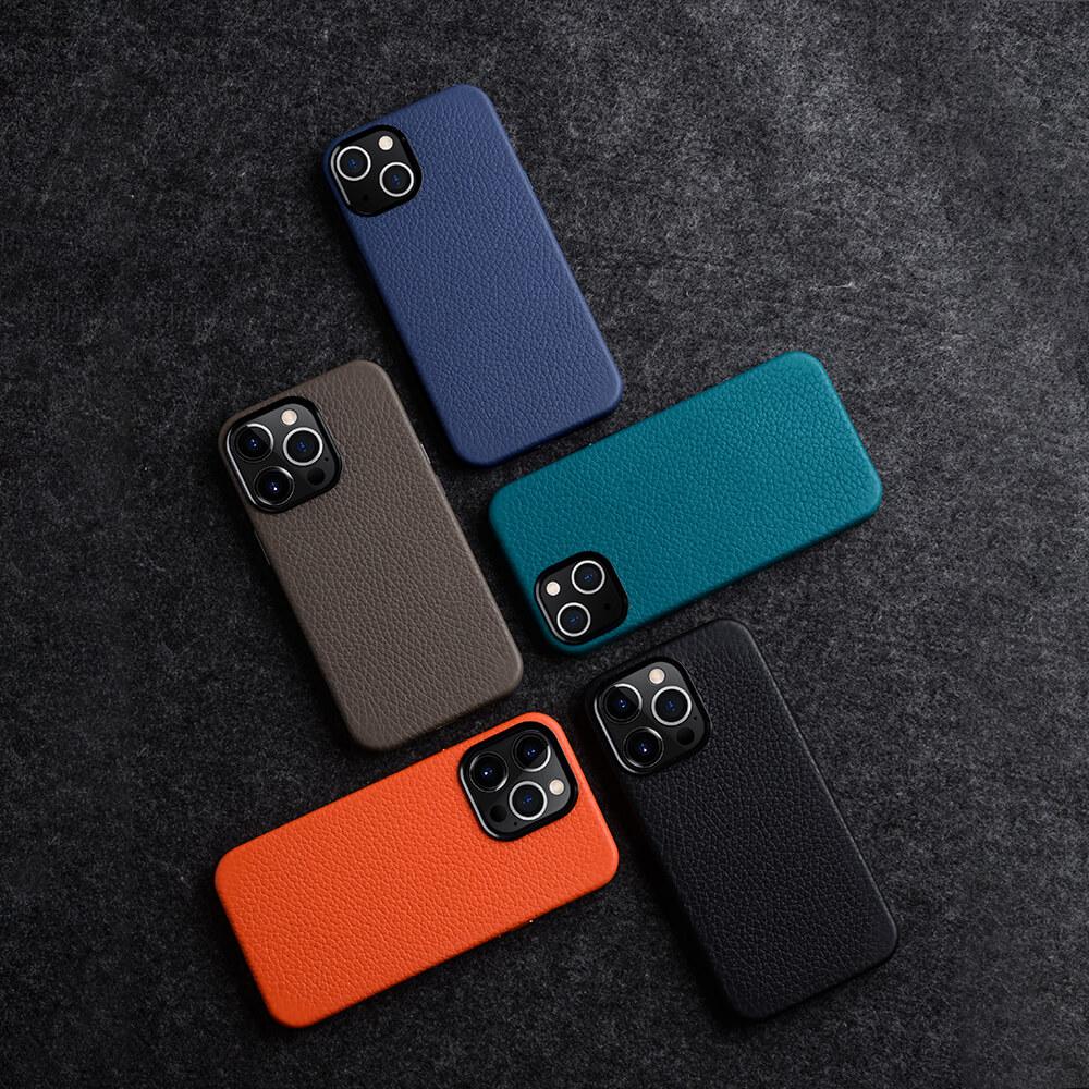 Роскошный чехол для телефона из натуральной кожи премиум-класса для IPhone 14 15 Pro Max Plus IPhone15 с магнитным беспроводным зарядным устройством MagSafe из натуральной воловьей кожи