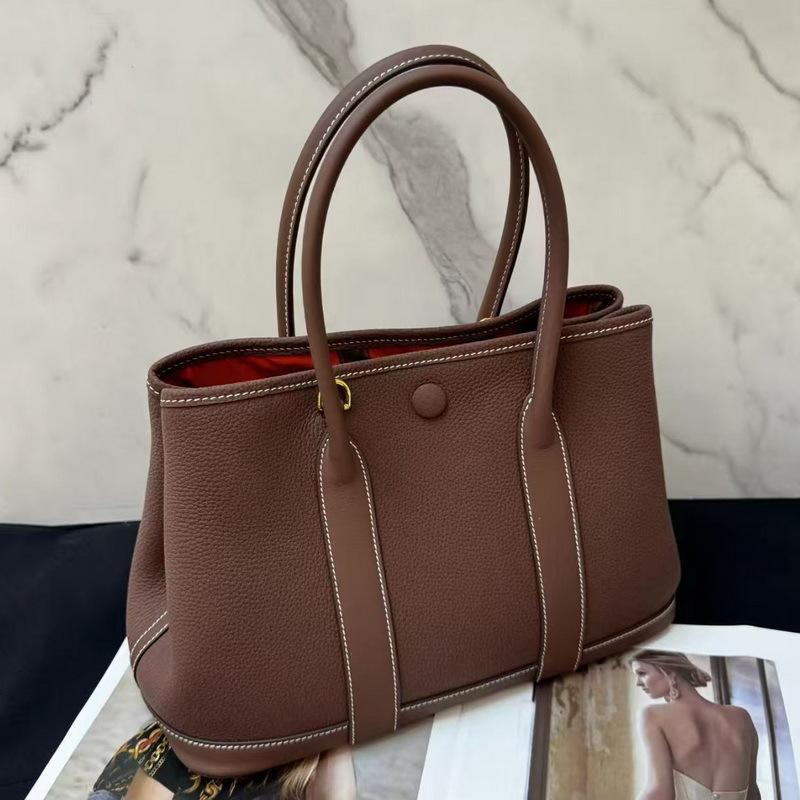 2026 New Genuine Leather Women's Bag Head Layer 30 Garden Velvet Suede Matte Lychee Pattern Handheld Shoulder