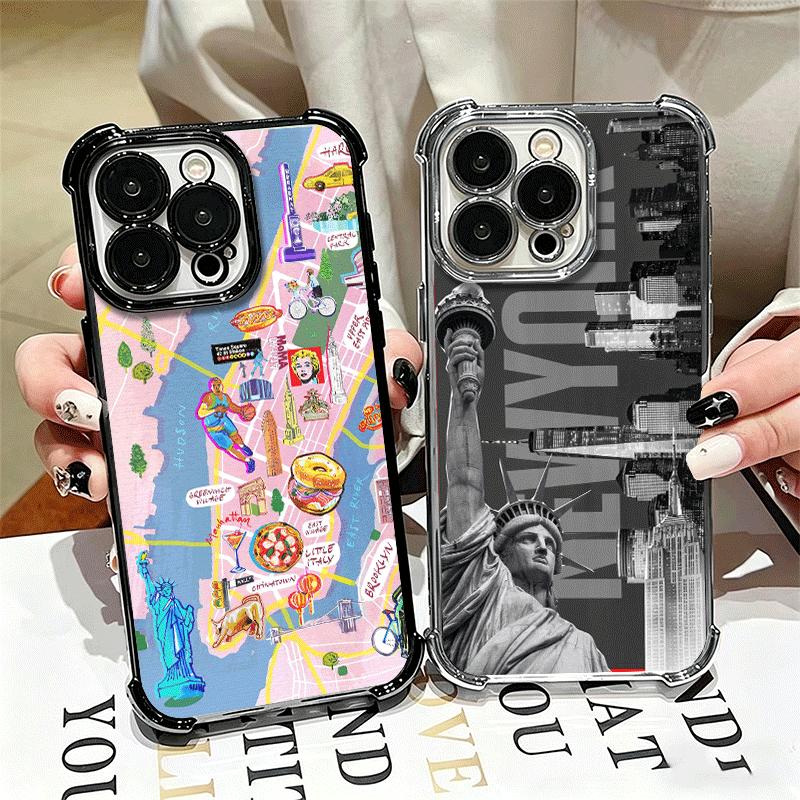Нью-Йорк Город Мягкий Чехол Для Телефона Для iPhone 15 16 17 Air 14 Pro Max 16E Plus 13 12 Mini Покрытие Противоударный Fundas