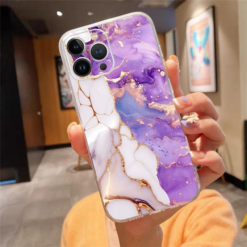 Чехол для телефона Carcasa Funda Для iPhone 16 15 13 14 11 12 Pro Max 16 14 12 13 Pro 15 Plus 16E Мраморный чехол
