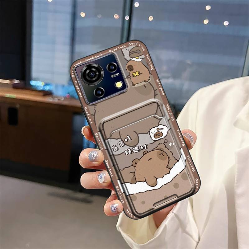 Чехол для телефона из ТПУ со слотом для карты для ZTE Blade V50 Vita, водонепроницаемый, защитный, модный дизайн, мультяшный, милый, противоударный, мягкий чехол