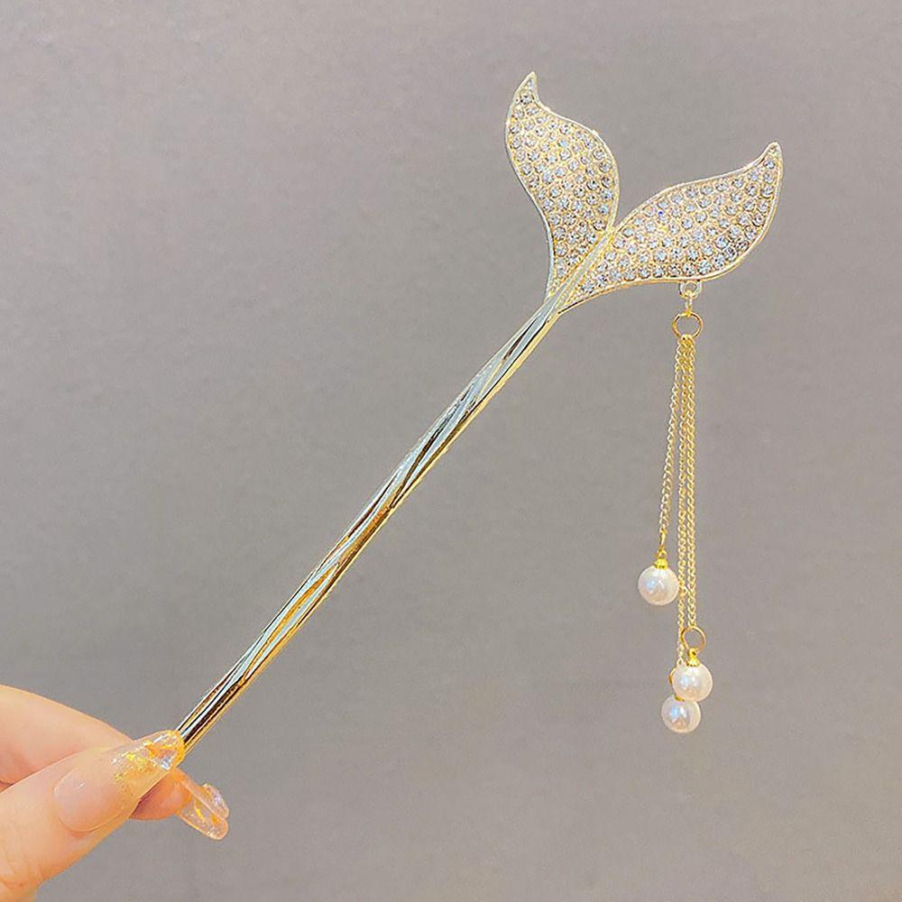 Flower Tassel Hairpin Ancient Style Hair Insert Elegant Hair Sticks  Hanfu