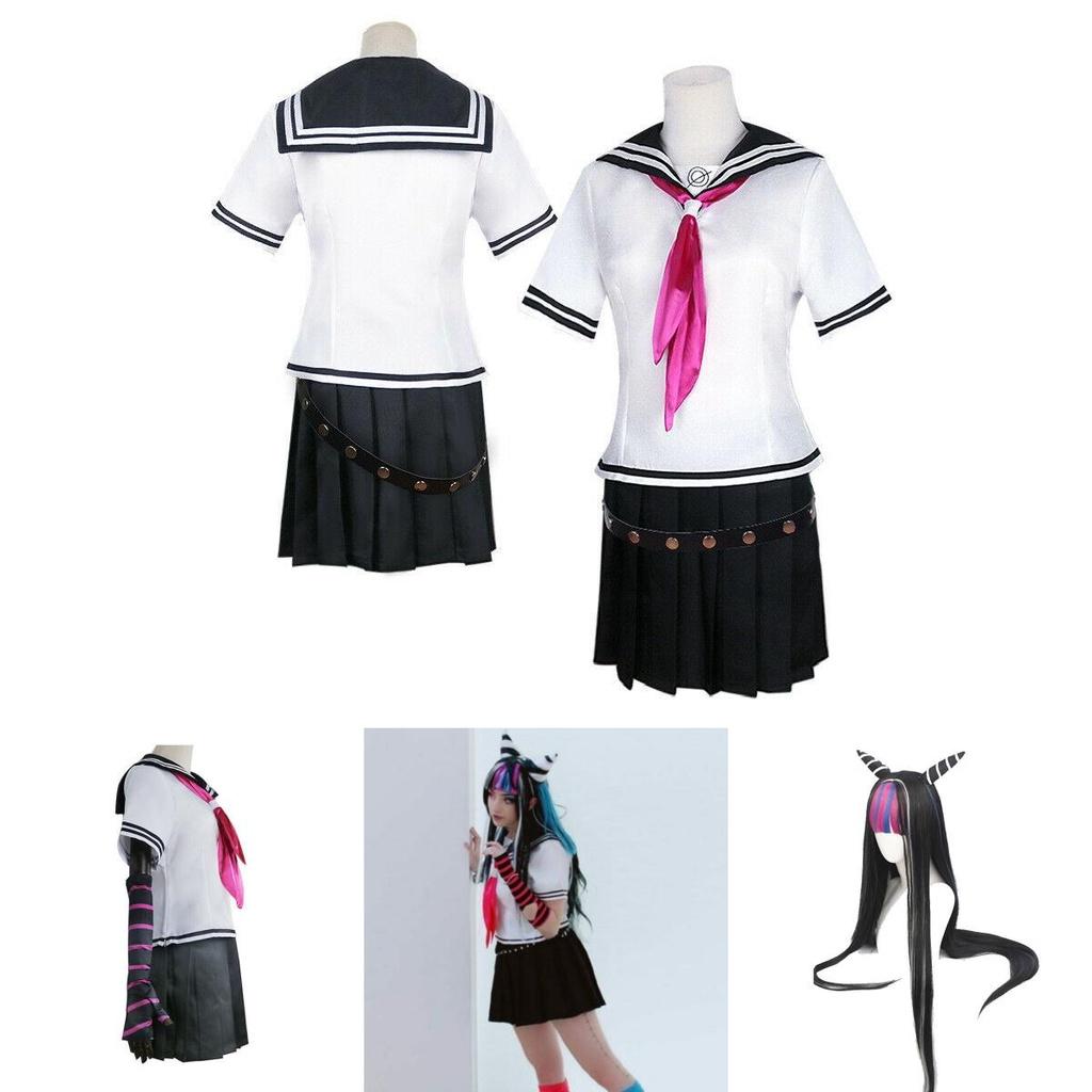 Яркий костюм Данганронпы Ибуки Миоды, включающий стильное платье и набор аксессуаров