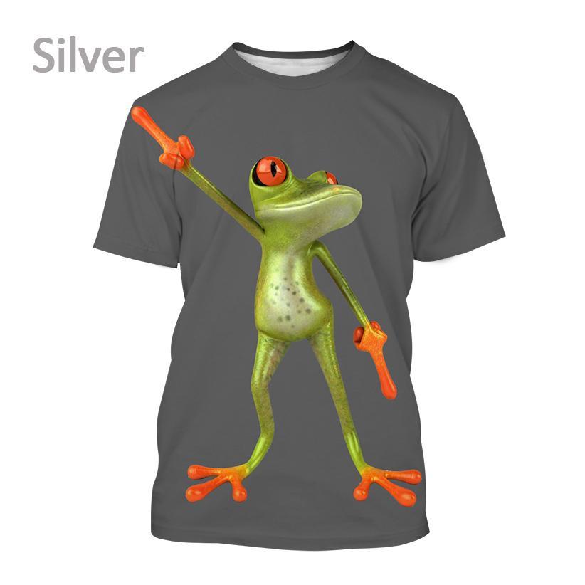 Fashionable Tree Frog 3D Printed T-shirt Fun Animal Men's and Women's Fun Hip Hop Style Short Sleeve Top