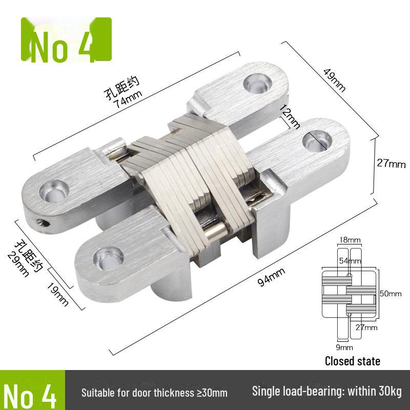 Thickened Stainless Steel Concealed Cross Hinge for European Folding Doors