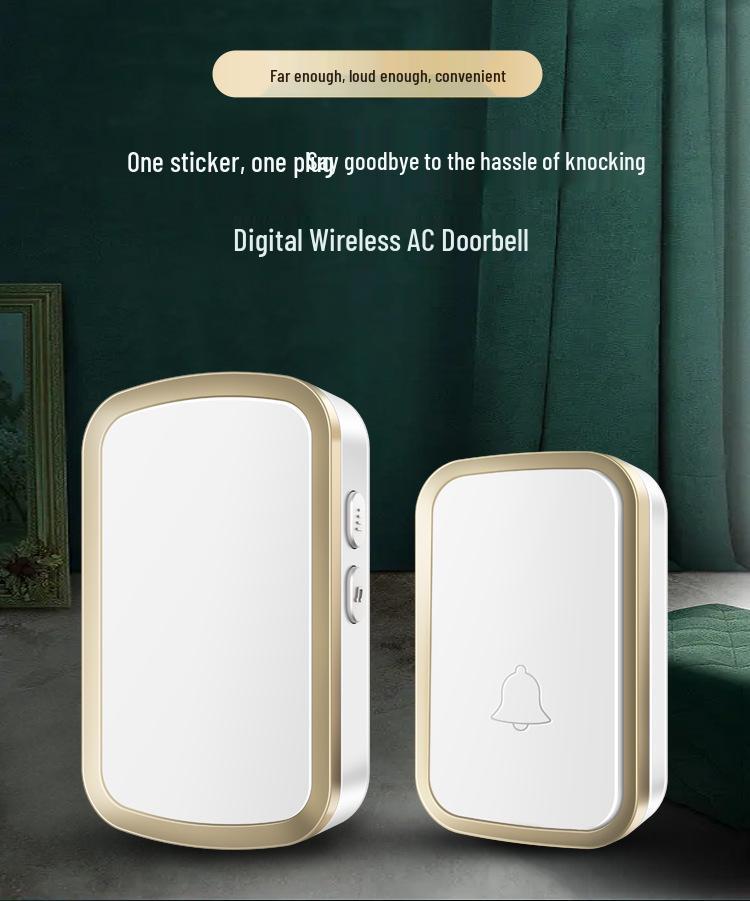 Wireless Home Doorbell with Ultra-Long Range, Plug-in, Electronic Remote Control, Ding Dong Chime for Entrance, Elderly Call Button