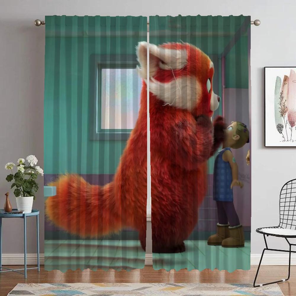 Turning Red Kitchen Curtains for Living Room Curtain Partition Shades Tulle for Bedroom Halloween Decoration Blackout Elegant