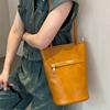 Женская сумка из коровьей кожи, сумка-ведро для мобильного телефона через плечо, простая модная сумка, маленькая сумочка для девочек
