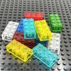 10pcs 2x4 Dots Small Particle Transparent Clear Brick Building Block Parts Toys for Children DIY House Waterfall Compatible 3001