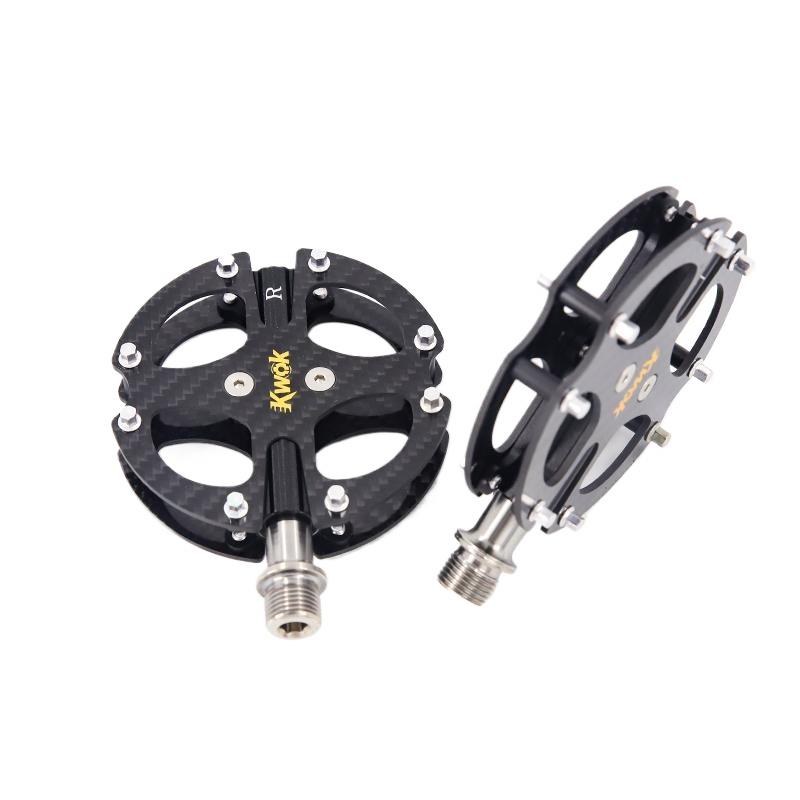 Kwok Carbon Fiber Bicycle Pedals Ultralight MTB Road 3 Bearing Pedals Titanium Alloy Axle Light Weight Bike Pedals Cycling Part