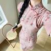 1011 Xia Xin Chinese-style modified retro Republic of China style elegant temperament young and thin strawberry pink cheongsam with rotator sleeves