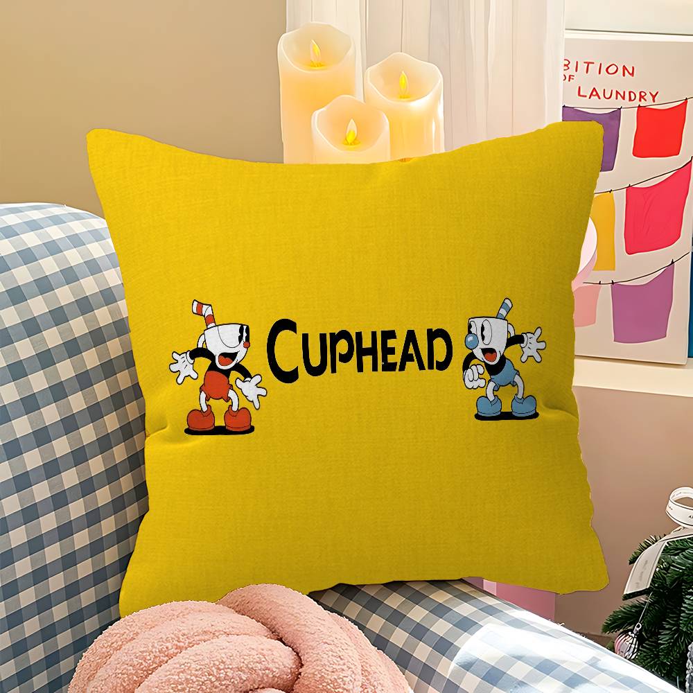 Cartoon Game CCuphead Personalized Pillow Cover Kids Bedroom Wild Party Decor Pillowcase kid Birthday shower Gift