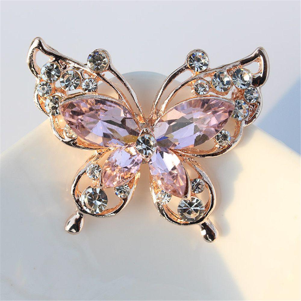 Sweater Scarf Crystal Wedding Alloy Butterfly Rhinestone Brooch Pins