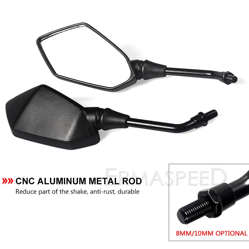 Широкоугольное выпуклое боковое зеркало для мотоцикла, черное, 10 мм, аксессуары для мотоцикла, зеркало заднего вида для мотоцикла, внедорожного мотоцикла