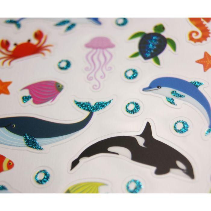 Stickers - Sea Animals - Glitter - 1.8 Cm