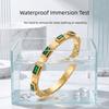 Open Cuff Stainless Steel Bracelet Geometric Square Cuff Bangle Square Cubic Zirconia Bracelet  Men