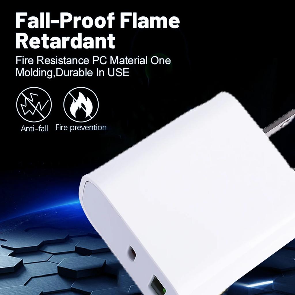 5V USB C Настенный блок зарядки 20W Двухпортовый PD Power Type C Зарядный штекер для iPhone iPad Samsung Galaxy Xiaomi Быстрая зарядка